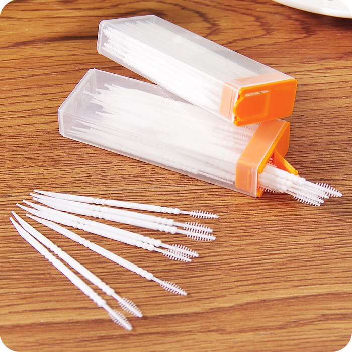 Revitalization of the double plastic toothpick portable with toothpicks teeth cleaning brush teeth clean 120 only