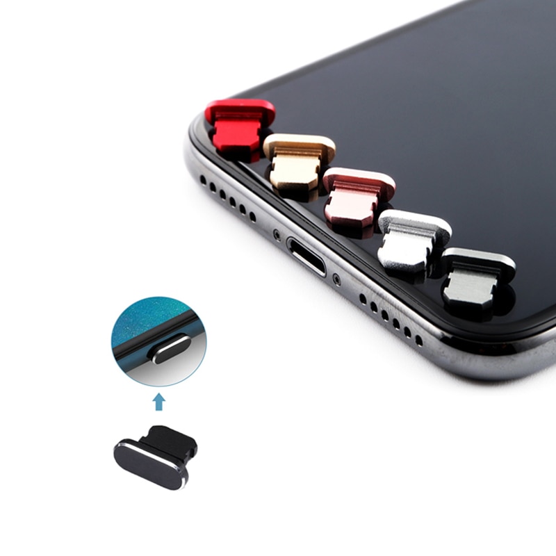 Anti støvstik øretelefoner jackstik til iphone xs max 78p opladningsport jackstik metal anti støvoplader dockstik prop