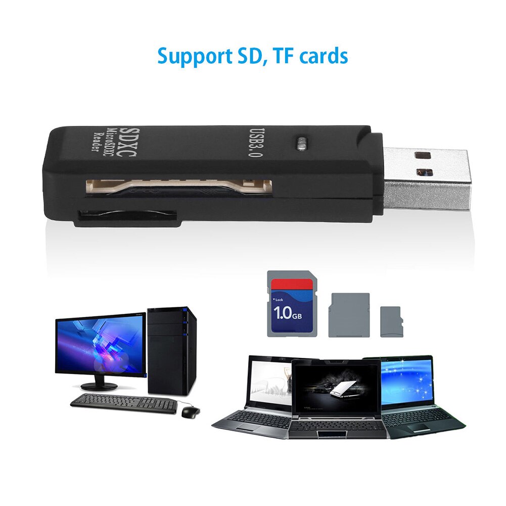 Adaptador de lector de tarjetas de memoria SD USB 3,0, alta velocidad, duradero, para Micro SD SDXC TF GDeals
