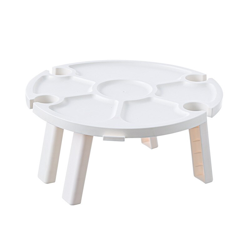 Soporte plegable de plástico para copa de vino, práctico soporte para al aire libre, color blanco y rosa: Blanco