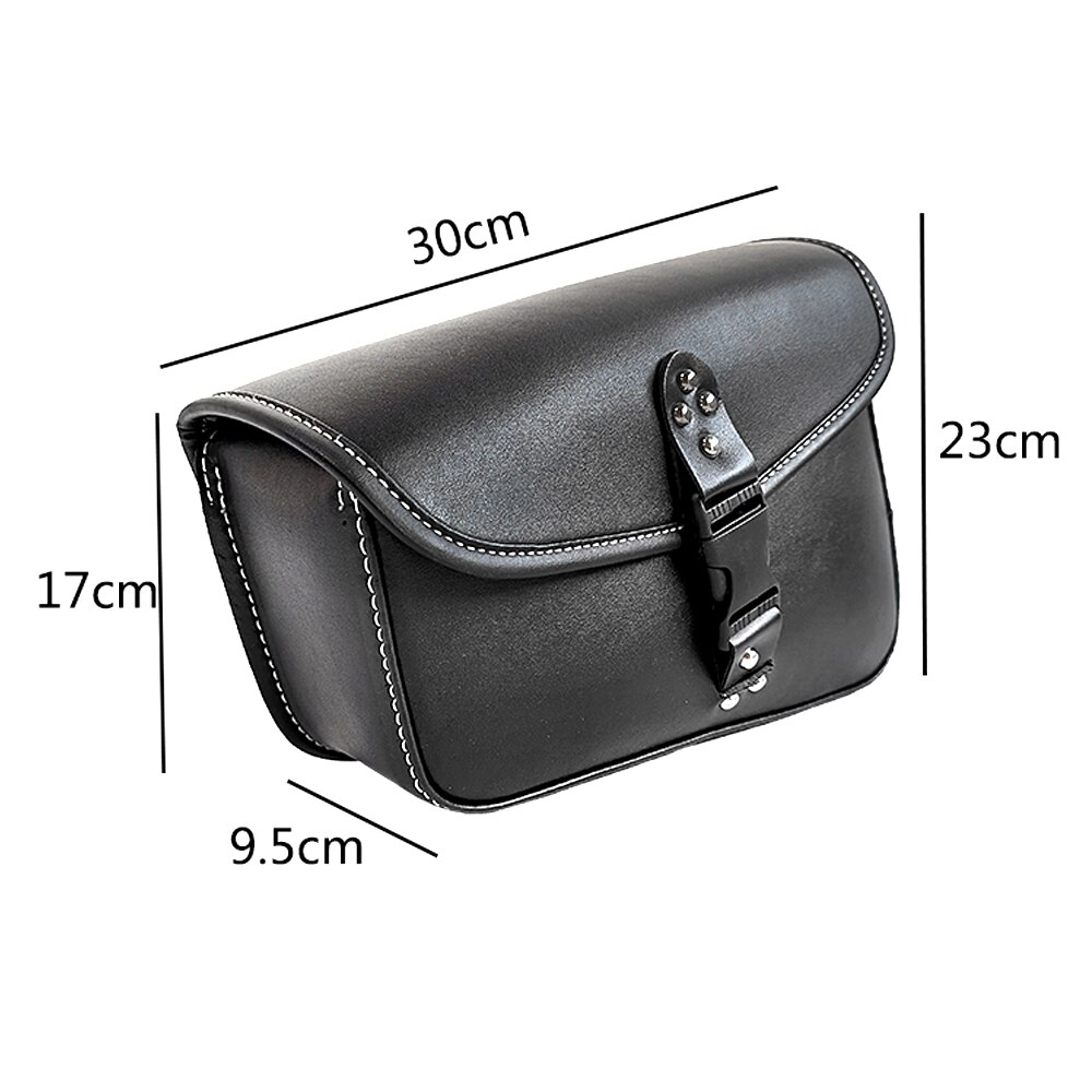 Brown Leather Motorcycle Saddle Bag Side Luggage Tool Bag For Harley Sportster XL 883 XL1200