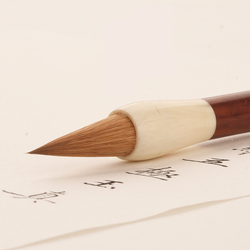 Pincel de pelo de conejo púrpura para caligrafía, pincel pequeño de bambú chino para escritura Regular, escritura de pelo de comadreja para principiantes, Tinta China