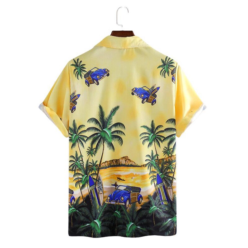 Skjorter til mænd tropisk ferie hawaii skjorte herre blomstret hip hop chemise homme kortærmet streetwear strand skjorte mænd