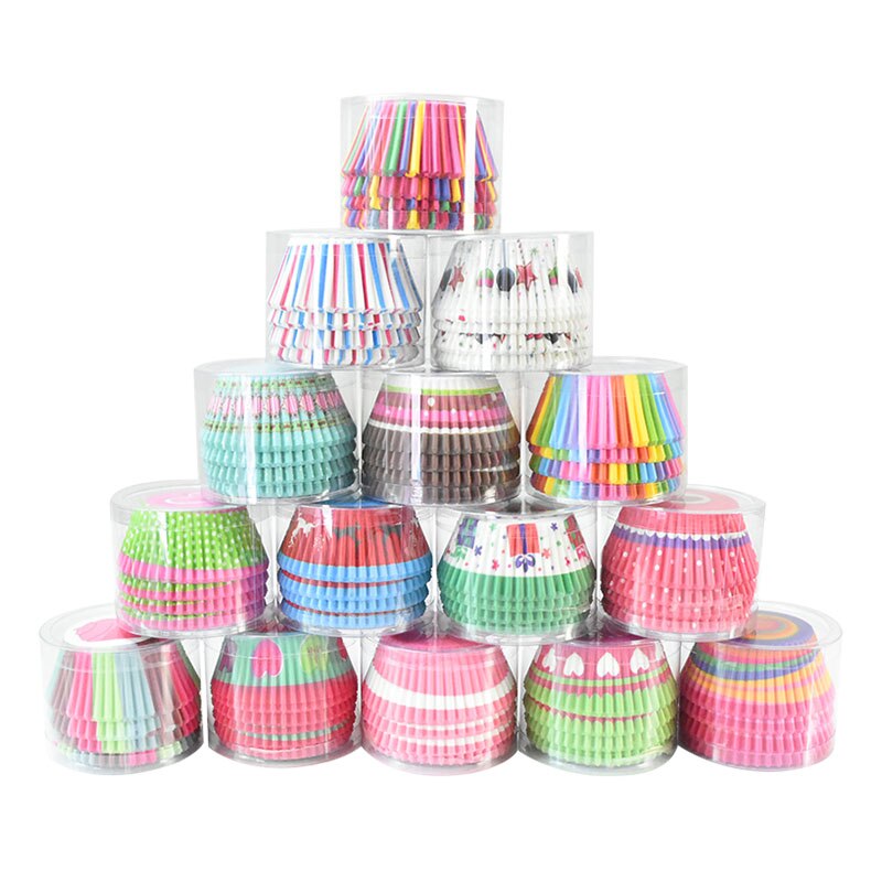 Emballage de gâteaux en papier, 100 pièces, tasses à Muffin, fête, bricolage, cuisine, lieu de cuisson, moule Cupcake, Dessert, boîte étanche à l&#39;huile de 7cm