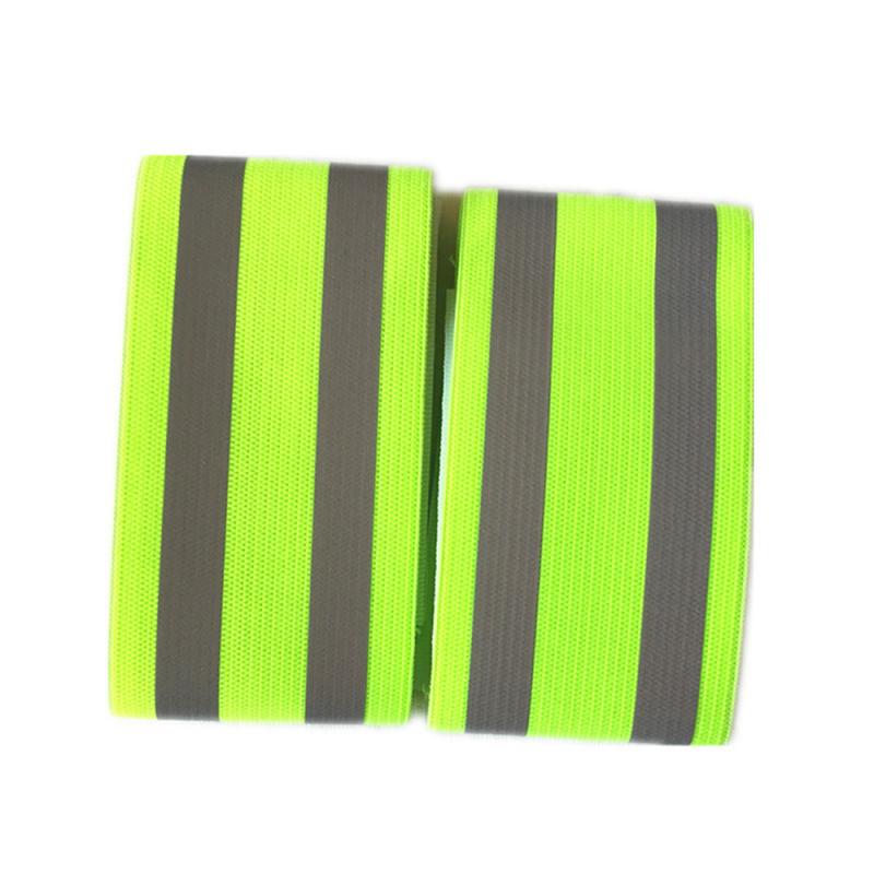 Reflektierende Bands Armbinde Armbinde Knöchel Bein Riemen Sicherheit Reflektor Band Riemen für Nacht Joggen gehen Radfahren: Grün parallel