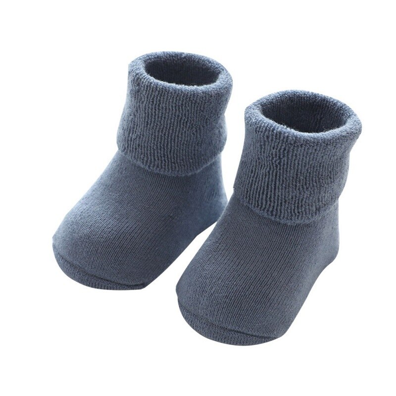 Vinter baby sokker med gummi prik drenge pige sokker spædbarn bomuld baby benvarmere børn gulv sokker skridsikre baby step sokker: L / 6-12m