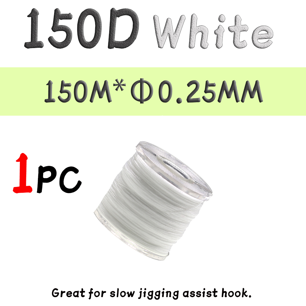 WIFREO 150D słonowodne wędkowanie spowolnienie Assist Jigging haki wiążące nici ręcznie dzianinowe nici Fishing Lure wiązanie muchowe Gear Tackle: 150D White