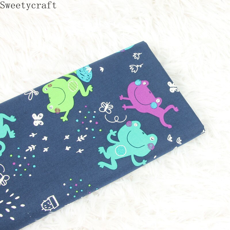 140x50cm dessin animé grenouille imprime coton tissu bricolage tissu Patchwork Telas couture bébé robe jouet literie couette Tecido le tissu Tilda: 150x140cm