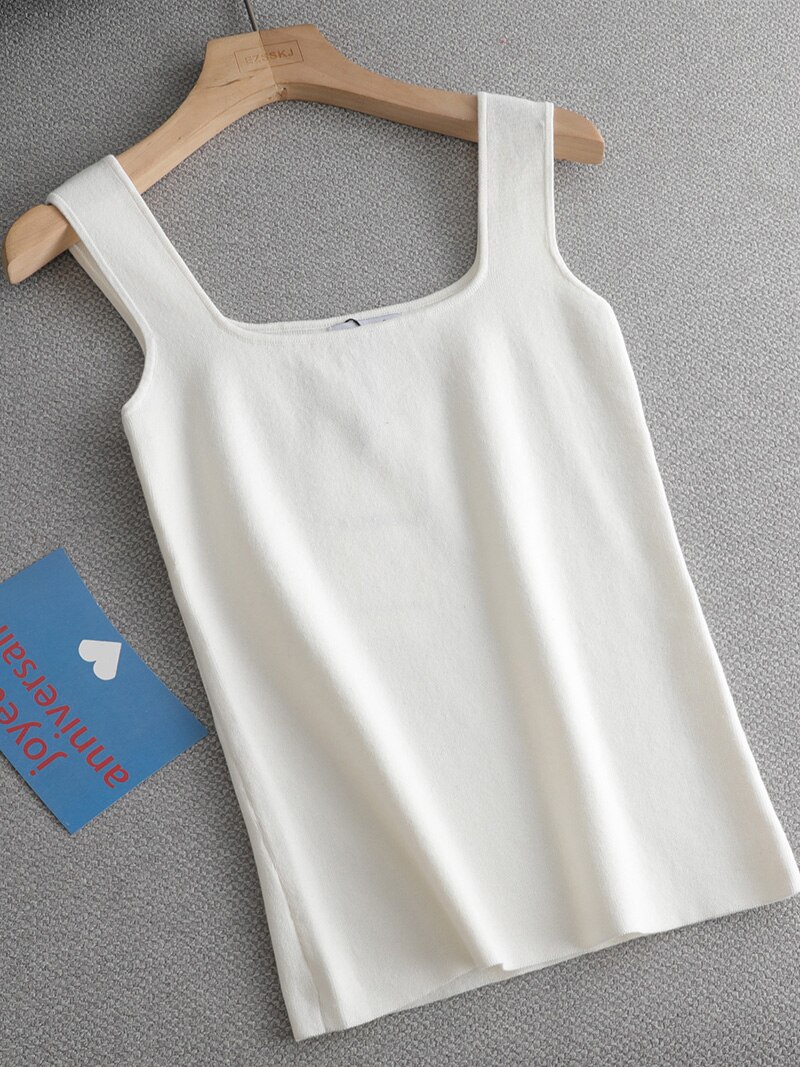 Hochwertiges, schickes Basic-T-Shirt mit U-Ausschnitt für Höhle Sommer, weiß gestricktes Damen-Tanktop, sexy ärmelloses T-Shirt, Jahrgang-oben, lässiges Ernte-oben-T-Shirt: Lavendel