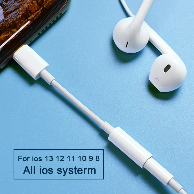 Jack Headphone Connector Converter 8pin to 3.5mm AUX Adapter For iPhone 15 14 13 12 Pro Max Mini XS XR X Lighting to 3.5 mm: Default Title