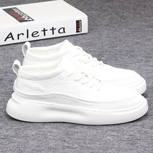 Forår efterår herre sneakers åndbare slip on casual sko herre komfortable tenis masculino voksen sneakers herre sko: Hvid / 6.5
