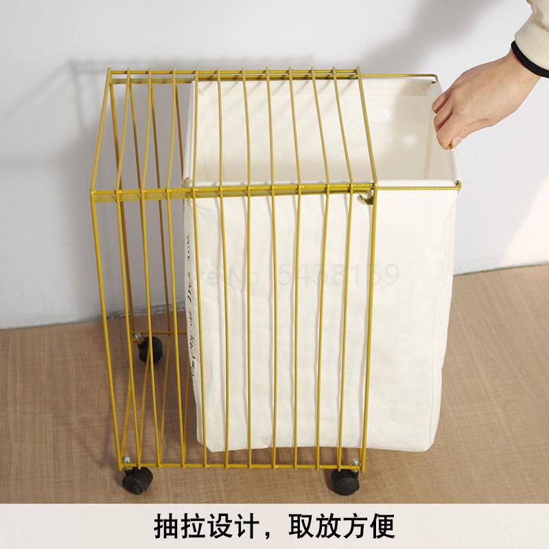 600 Dirty clothes storage basket hamper ins Nordic wrought iron with
