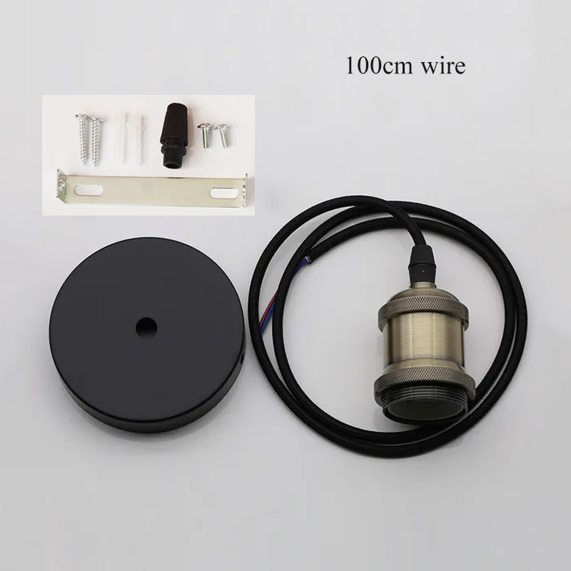 Douille de lampe Vintage, support de lampe à vis Edison, bases d'ampoule E27, Base de lumière à monter soi-même avec anneau: Ivoire
