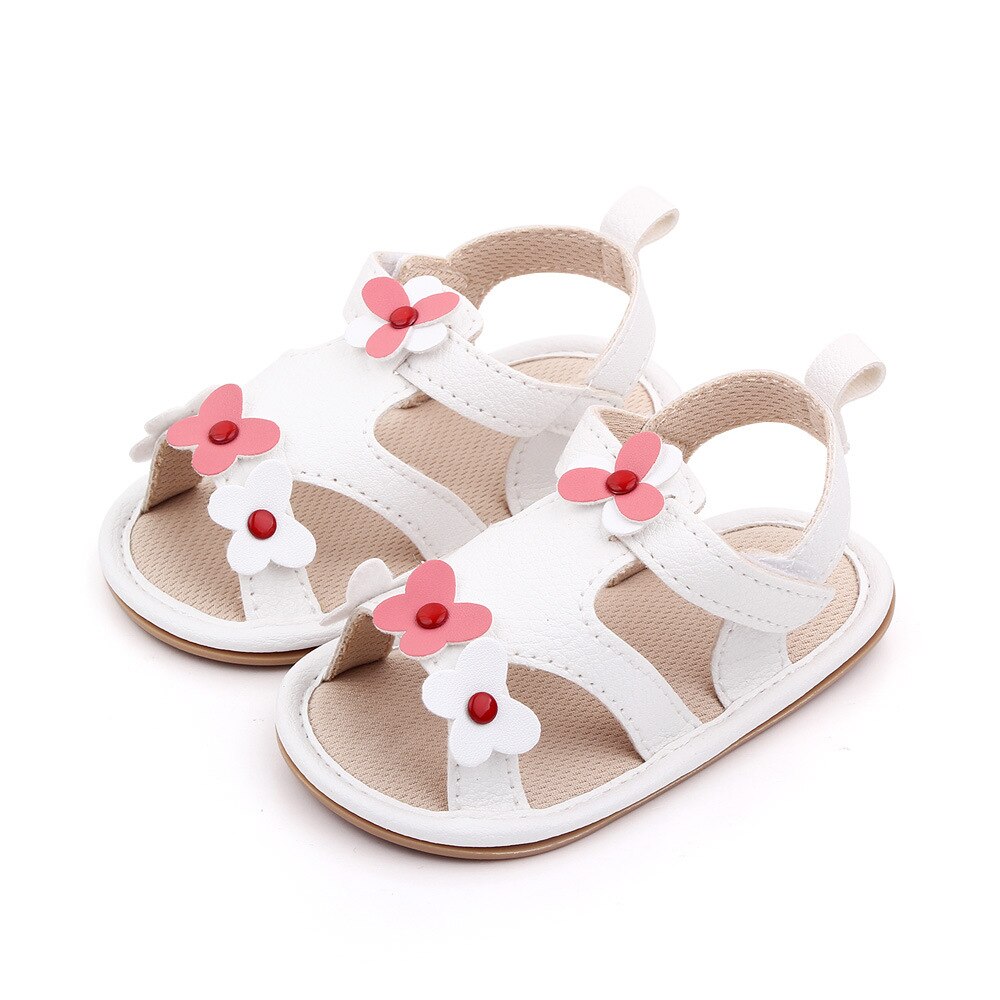 Mode Baby Meisje Sandales Pasgeboren Zomer Schoenen Peuter Prinses Rubberen Zool Bloemen Flats Voor 1 Jaar Baby Lederen Sandalen