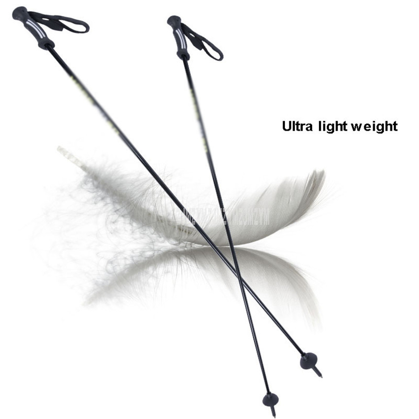 110cm-130cm Ultralight Ski Pole Ultra-Fine Carbon Fibre Snow Skiing Board Pole Portable Outdoor Sport Trekking Stick 1pair