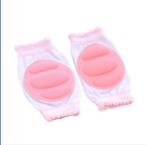 1 par crianças segurança rastejando cotovelo joelheira almofada crianças bebê meninas meninos joelheiras protetor de segurança malha infantil perna mais quente: Rosa