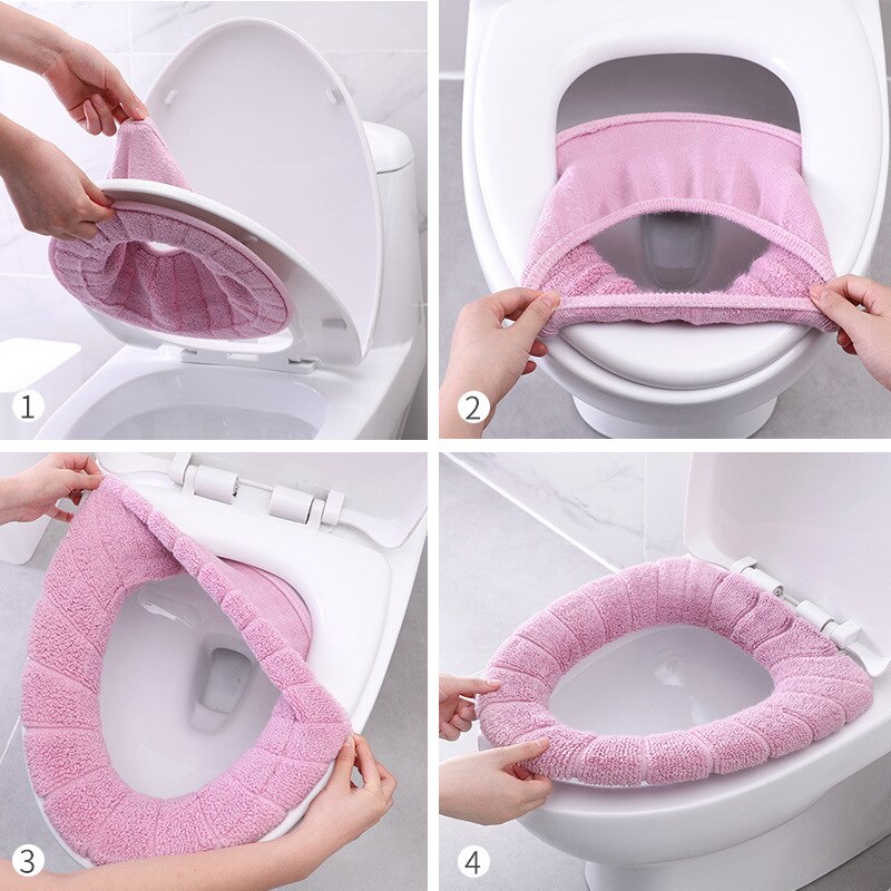 1 Pc Willekeurige Kleur Universal Wasbare Wc Cover Accessoires Voor Thuis Decoratie Zitkussen Voetstuk Pan Zacht Kussen