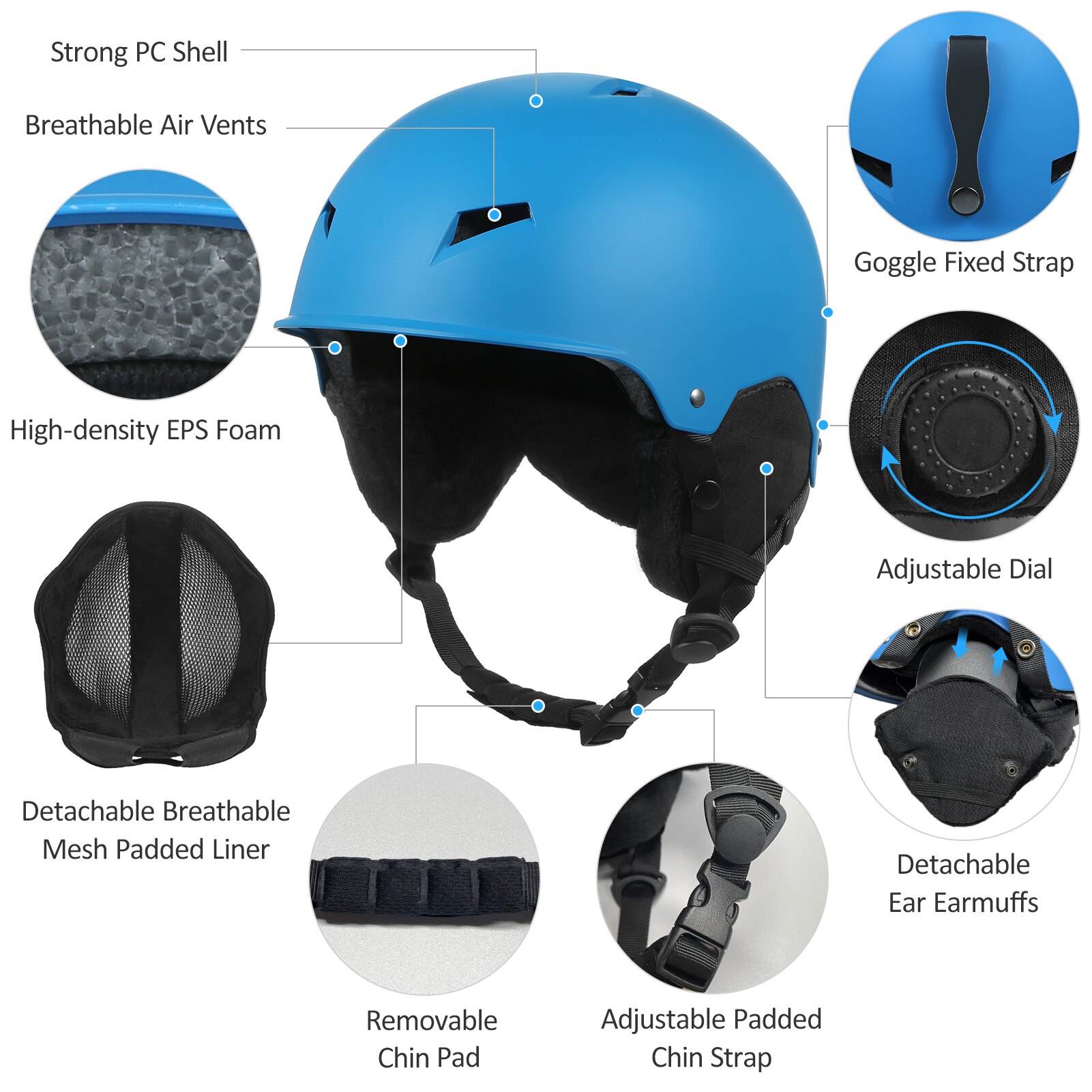 Man Women Snowboard Snowmobile Ski Helmet CE Certification Adult Windproof Skating Skateboard Snow Sports Cycling Helmets