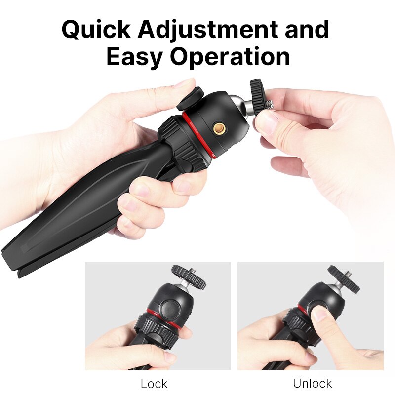 Ulanzi-Mini trípode MT-17 con rotación de 360 grados, trípode ajustable para Smartphone, Vlog, GoPro 9, con tornillo 1/4, monopié