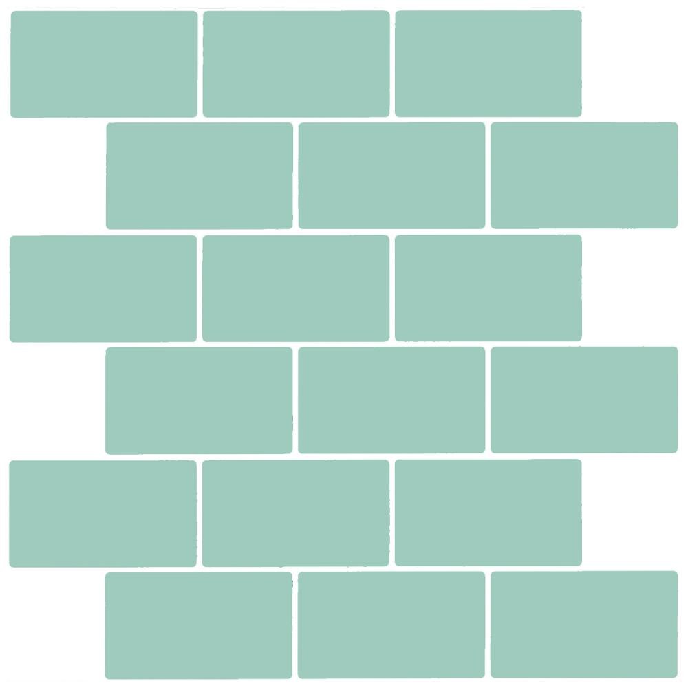 white brick Subway Tile Self Adhesive Wall Sticker DIY Kitchen Bathroom Home Decor 3D adesivo de parede Stone Mosaic Geometric: blue