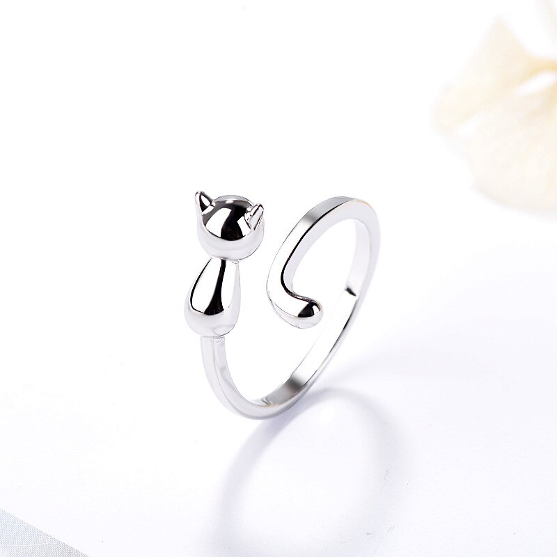 Mossovy Cubic Zircon White Fish Adjustable Silver Ring Fairy Tale Dream Rings for Woman Jewelry Engagement Rings Female: 03