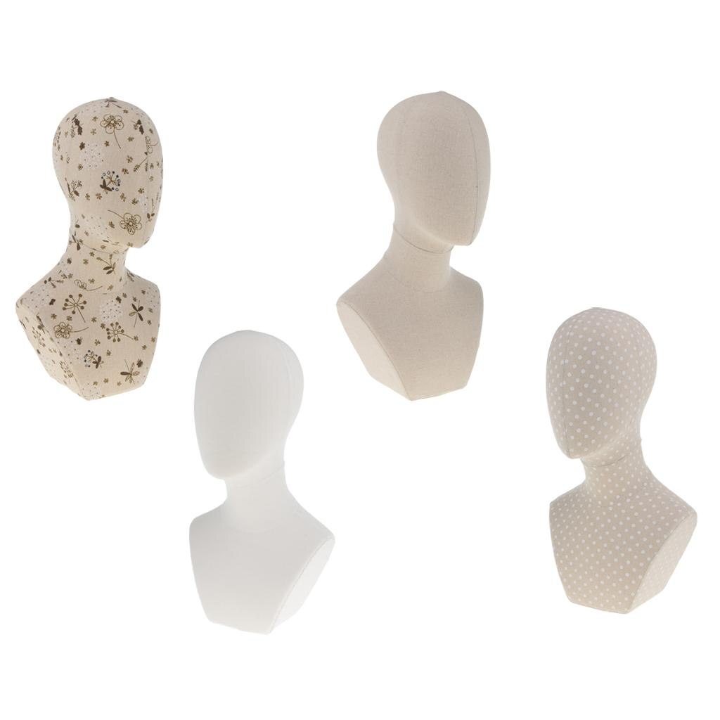 Modèle de tête en liège bloc de toile, présentoir de fabrication de perruque de cheveux, tête de Mannequin avec buste d&#39;épaule