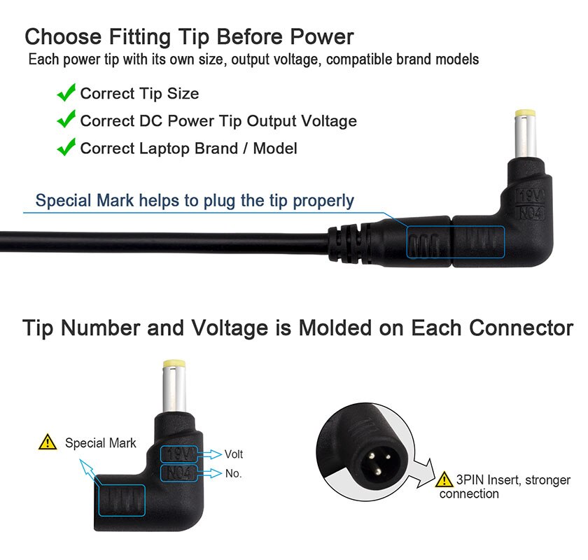 LVSUN 8 puntas 90W adaptador Universal para ordenador portátil cargador de portátil fuente de alimentación 12v 15v 16v 16,5 v 18v 18,5 v 19v 19,5 v 20v 24v