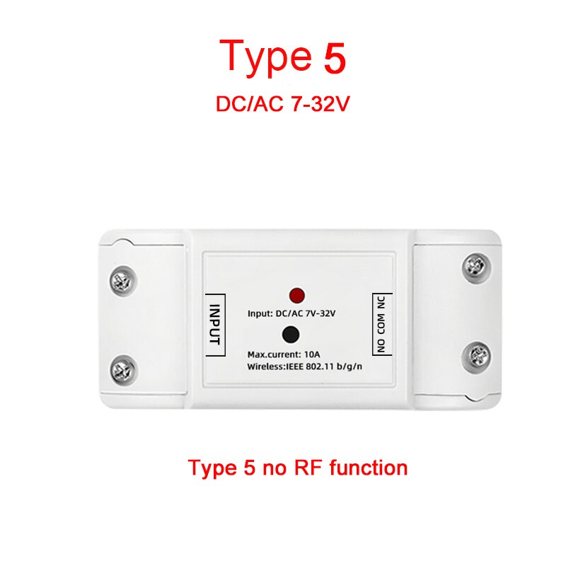 Ewelink wifi switch  dc 5v 12v 24v 32v inching/self-locking wireless relay smart home automation døradgang fjernbetjening: Type 5