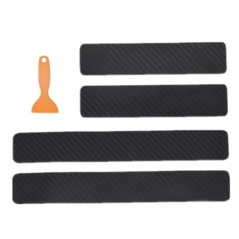 Panel Vinyl Carbon Fiber Seal Protector Stijl Auto Guard Sticker Black Decal Deur Plaat Schraper 5Pcs Praktische Duurzaam