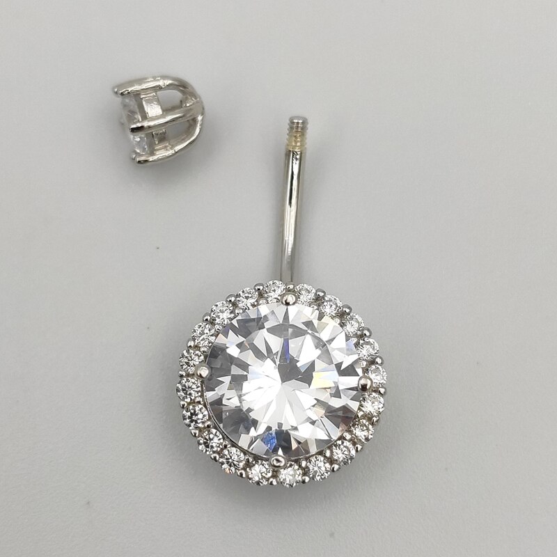 925 sterling silber bauch ring cubic zirkon Nabel Körper Piercings Schmuck 1 stücke