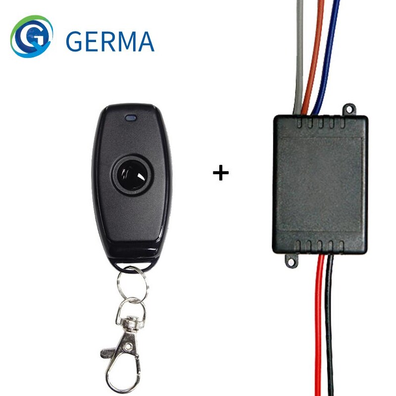 GERMA 433Mhz Universal Wireless Remote Control Switch DC 12V 24V 1CH relay Receiver Module With 1 channel Remote Transmitter DIY: 1 RC and 1 Receiver
