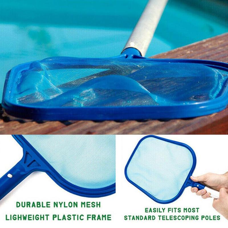 1pcs Swimming Pool Salvage Net Pool Cleaning Net Tool Pole Leaf Fish Garbage Aluminium Mesh Grade Pond Telescopic Fine Skim N2M9