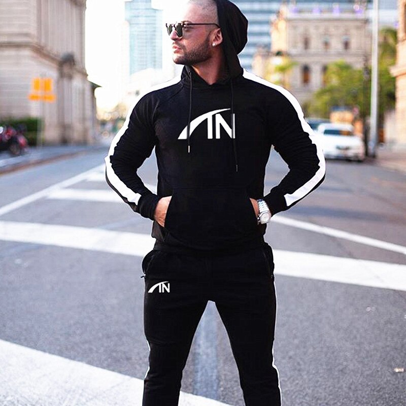 Heren Truien + Lange Broek Herfst Pak Kleren Casual Bodybuilding Pak Mannen Sweatshirts Mannelijke Joggers Streetwear