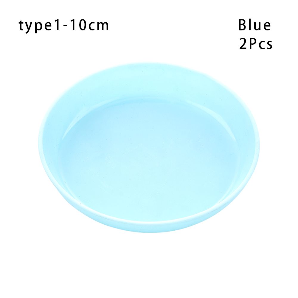 2Pcs Plastic Flower Pot Durable Heavy Duty Plastic Tray Saucers Indoor Outdoor Plant Saucer Drip Trays: Blue1-10cm
