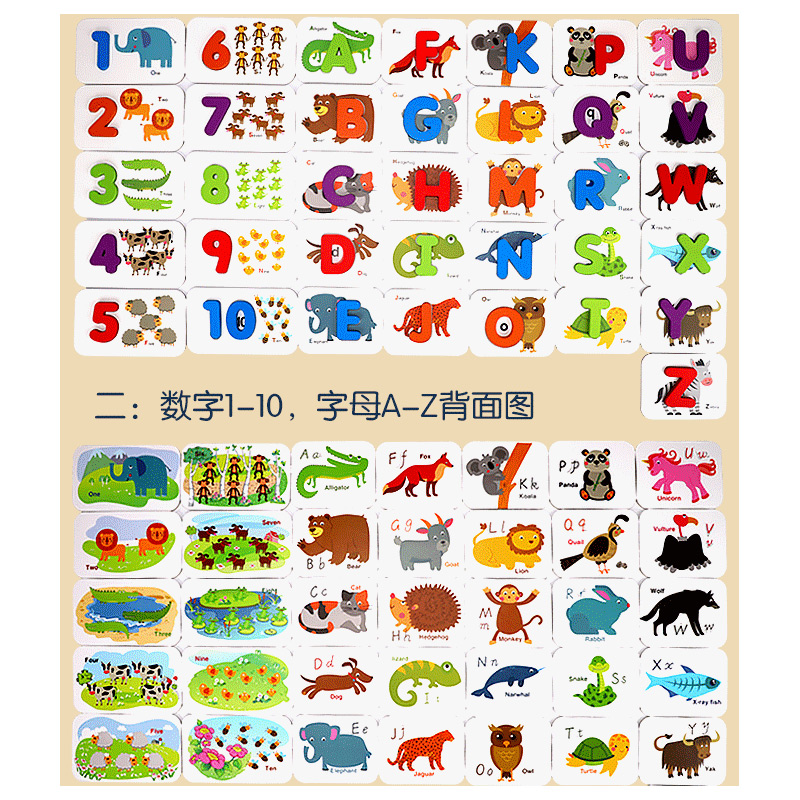 Educational Puzzle for Kids - Cognitive Learning - Digital Letter Matching - Wooden Geometric Shape
