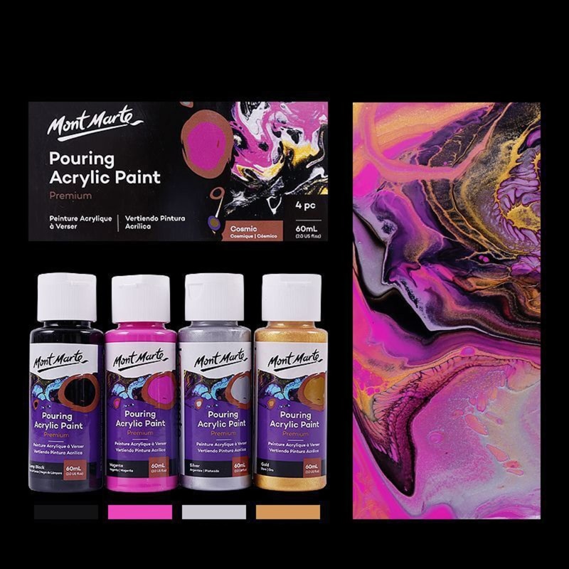 4 flasker 60ml pigment akryl maling sæt flydende marmorering maling akryl hælde medium tegneværktøj til kunstner gør-det-selv kunst forsyninger: B