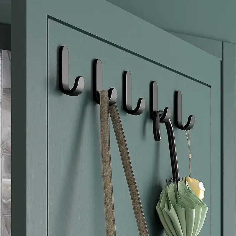 Crochet de rangement mural polyvalent derrière la porte, 6 pièces, crochet de suspension en tissu pour clés, Robe de salle de bain, porte-serviettes, étagère de matériel de cuisine
