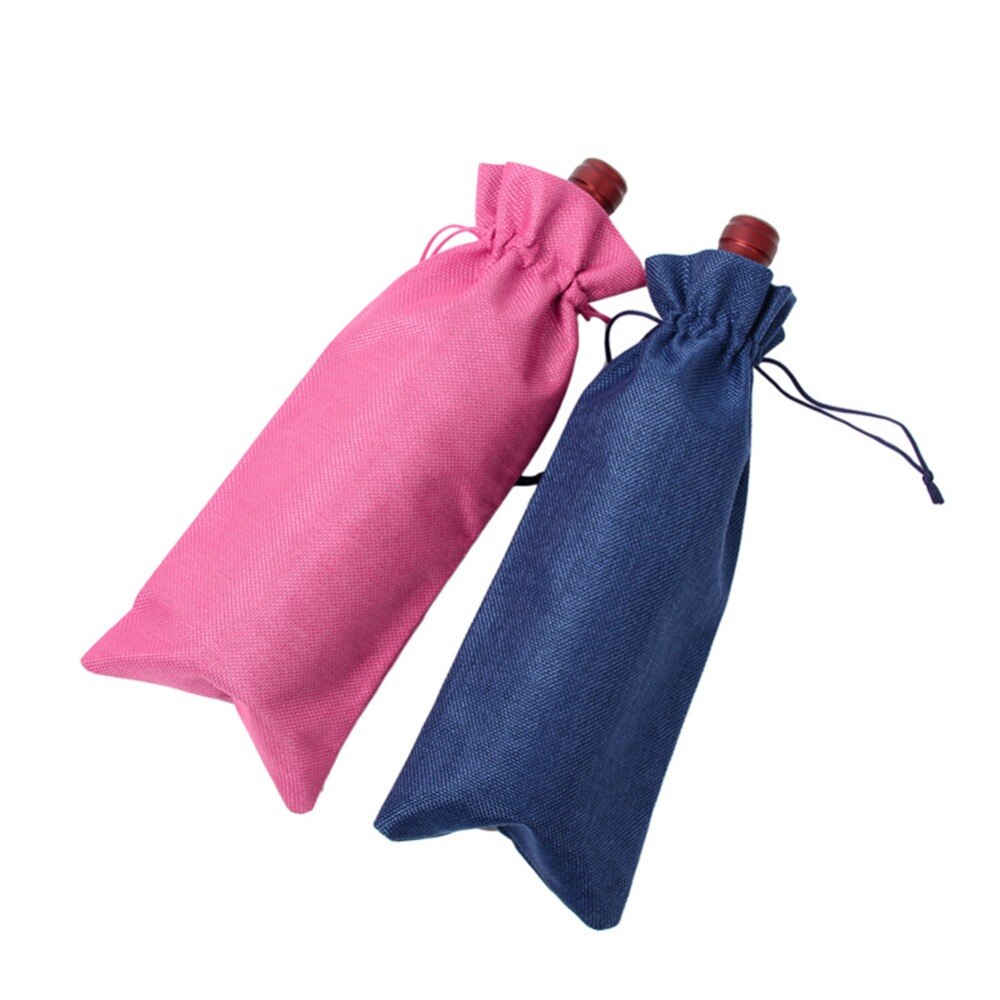 Jute Wijn Zakken rode wijn Fles Covers Champagne Pouch jute Verpakking Zak Bruiloft Verjaardagsfeestje Decoratie Wijn Zakken