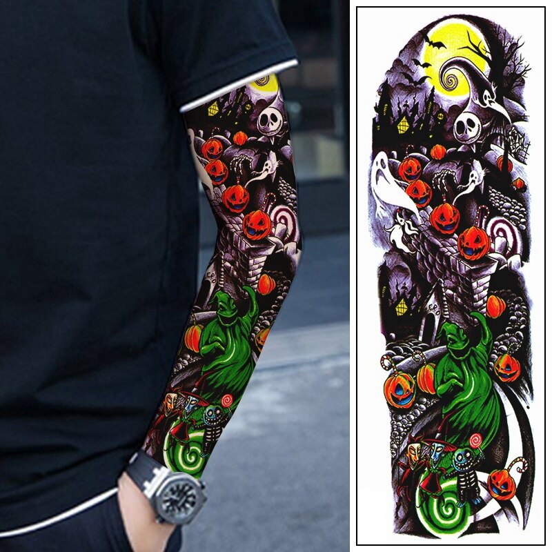 4Pcs Waterproof Temporary Tattoos Sticker Full Arm Mechanical Pattern Tattoos Applique Arm Full Arm Tattoos Sticker 48 X17cm (1/
