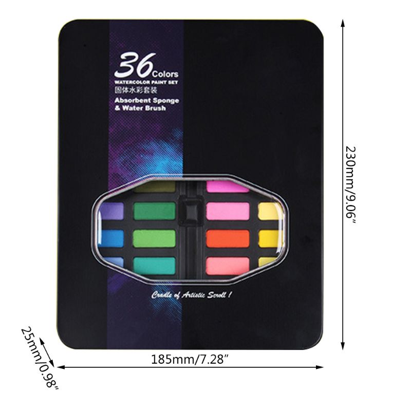 Solide Aquarel Verf Set 36 Kleuren Art Set Met Water Borstel Pen Aquarel Pigment