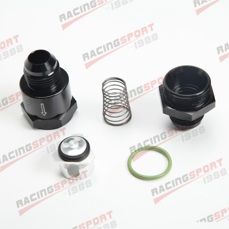 AN10 Aluminium Non Return One Way Check Valve Fuel EFI Fitting Adapter Black