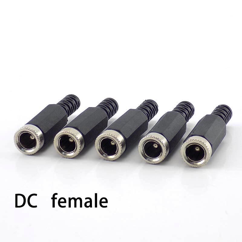 DC Power DC Male DC Female Connectors DC Jack Plug Terminals 5.5mm 2.1mm DIY Wire Cable Adapter For CCTV Camera Accessories