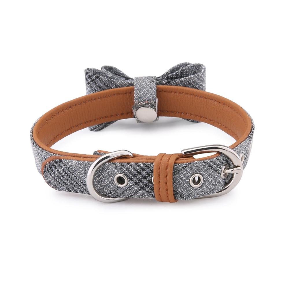 Collar de pu para mascotas, pajarita para perro, collar con campana para gato, rayas, estilo de caballero, 4 colores, collar ajustable para mascotas, producto