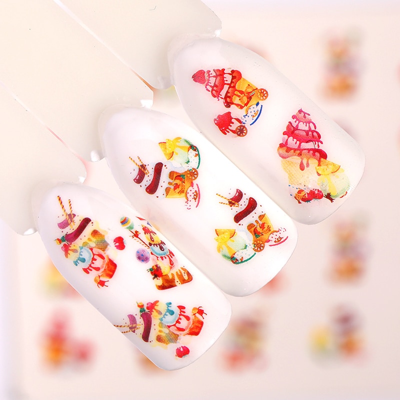 Maple Leaf Ontwerpen Nail Art Water Decals Zomer Fruit Nail Transfer Sticker Citroen Oranje Aardbei Cherry Nail Art Decoraties