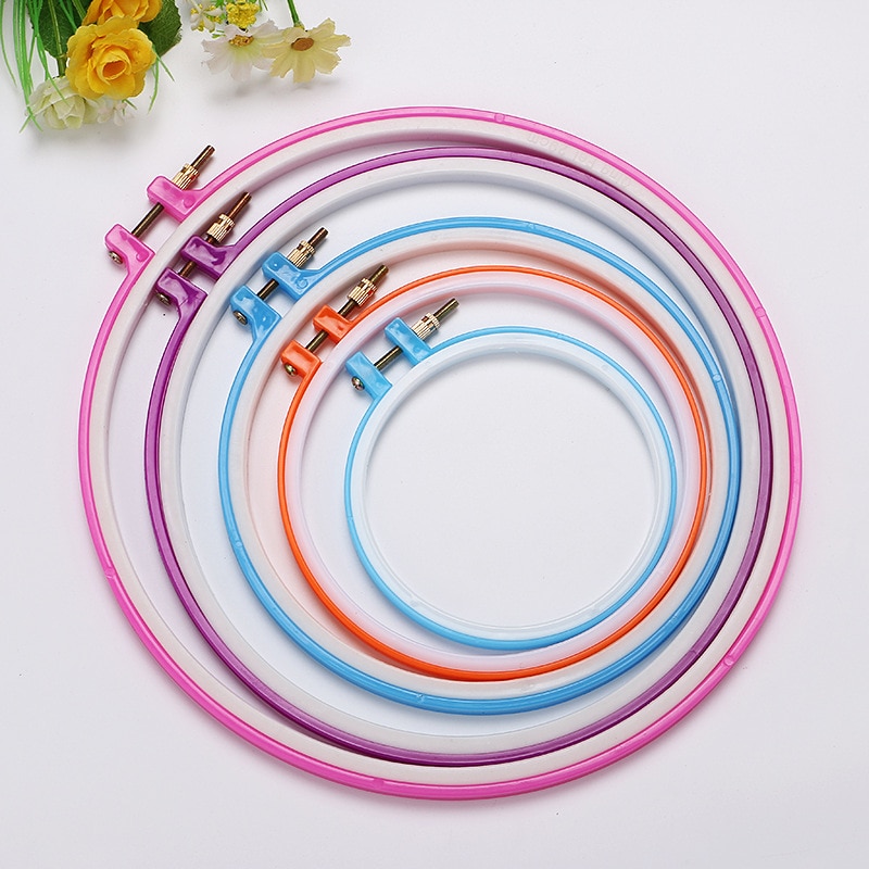 8-25cm DIY Embroidery Plastic Tool Circle Round Plastic Frame Art Craft Cross Stitch Traditional Sewing Manual Embroidery Tools