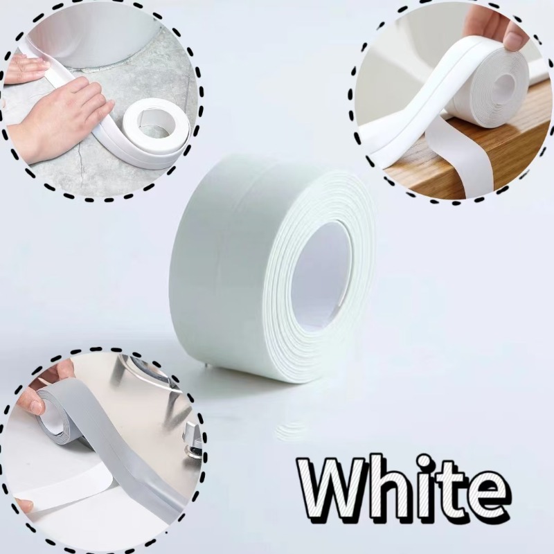 Tiras de cinta de sellado para baño y ducha, autoadhesivas de PVC, pegatina de pared impermeable para baño, cocina, tira de calafateo a prueba de moho para fregadero: Translúcido / 3 mm