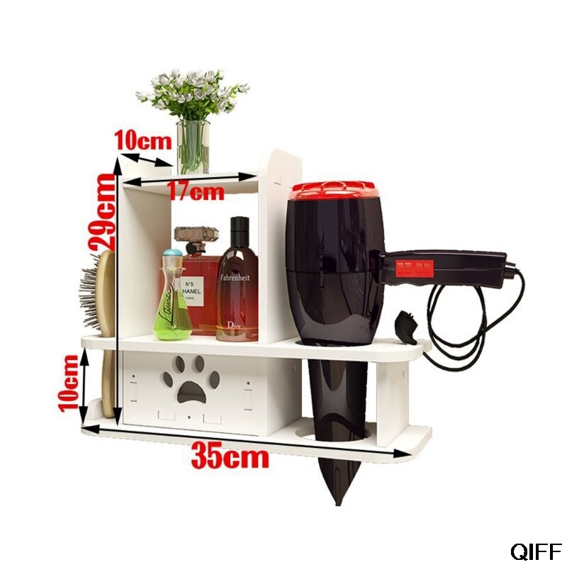 Bathroom PVC Board Waterproof Rack Bathroom Storage Rack Hair Dryer Toilet Toiletries Waterproof Free Punching Storage Cabinet: Bear paw models