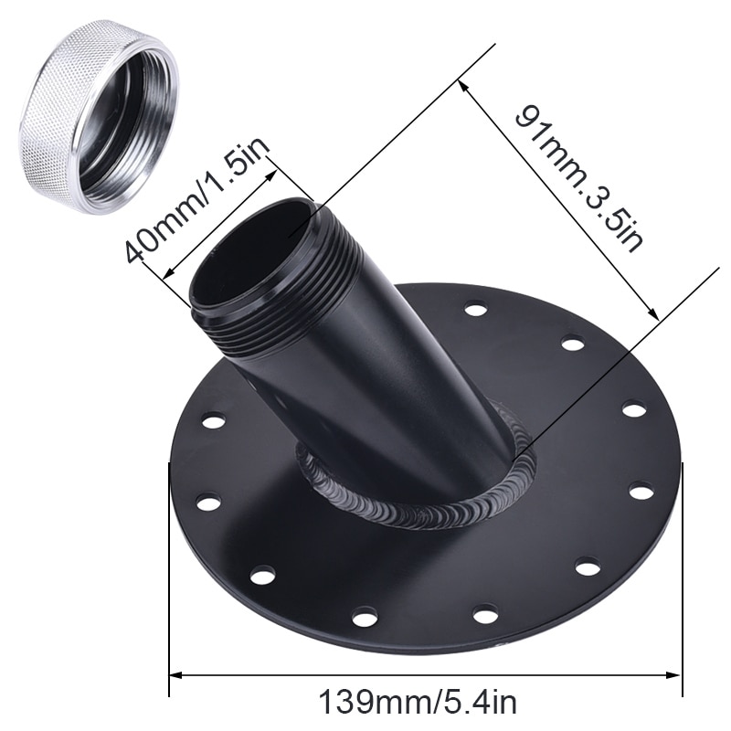 SPEEDWOW 45-Degree Fuel Cell Gas Tank Filler Neck+Aluminum Cap Black Fuel Tank Cover