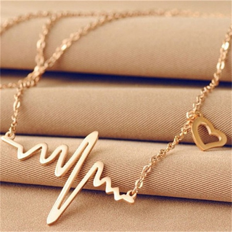 Mode Elektrocardiogram Ketting Kettingen Voor Vrouwen Heartbeat Hanger Kettingen Sieraden Voor Vrouwen Lover
