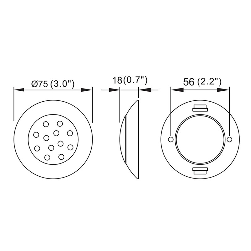 12V 12 LED Round Lights Interior light Car Round Ceiling Light Interior light for RV Boat Waterproof White Lights